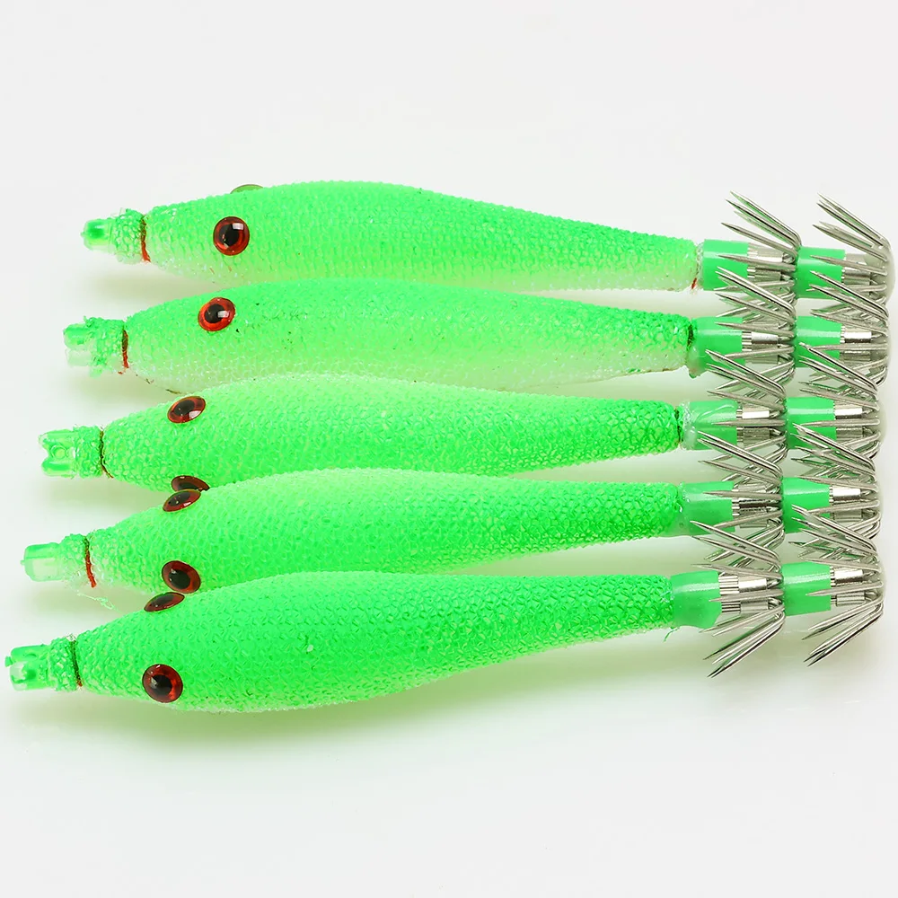 Glow-in-Dark Soft Squid Jig Lure with 3D Lifelike Simulation Fish Eyes And Sharp  Metal Umbrella Hook for Night Fishing image 6