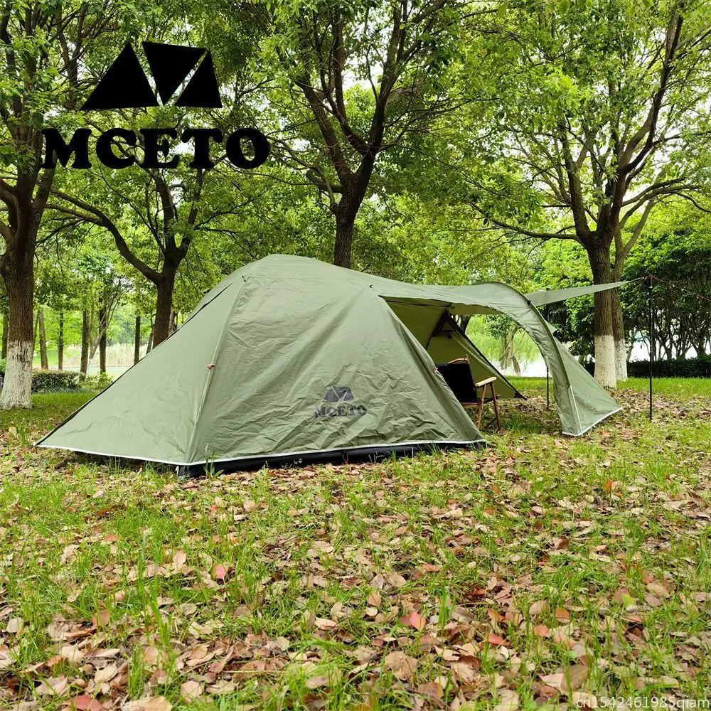 One room, one hall, ultra luxury camping, aluminum pole, heavy rainstorm proof, family tent, outdoor equipment