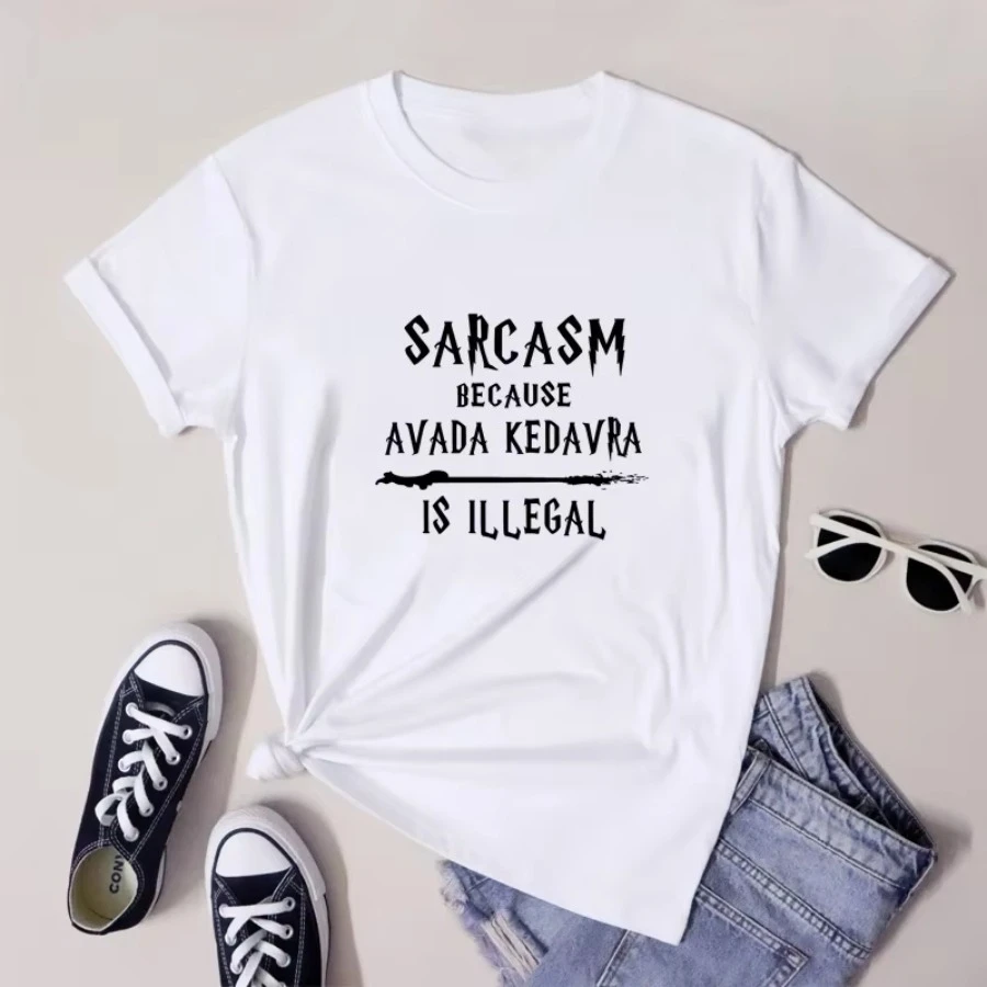 Wizard Magic T-Shirt Funny Unisex Nerd Reading Gift Shirt Sarcasm Because Avada Kedavra Is Illegal Top Sarcastic