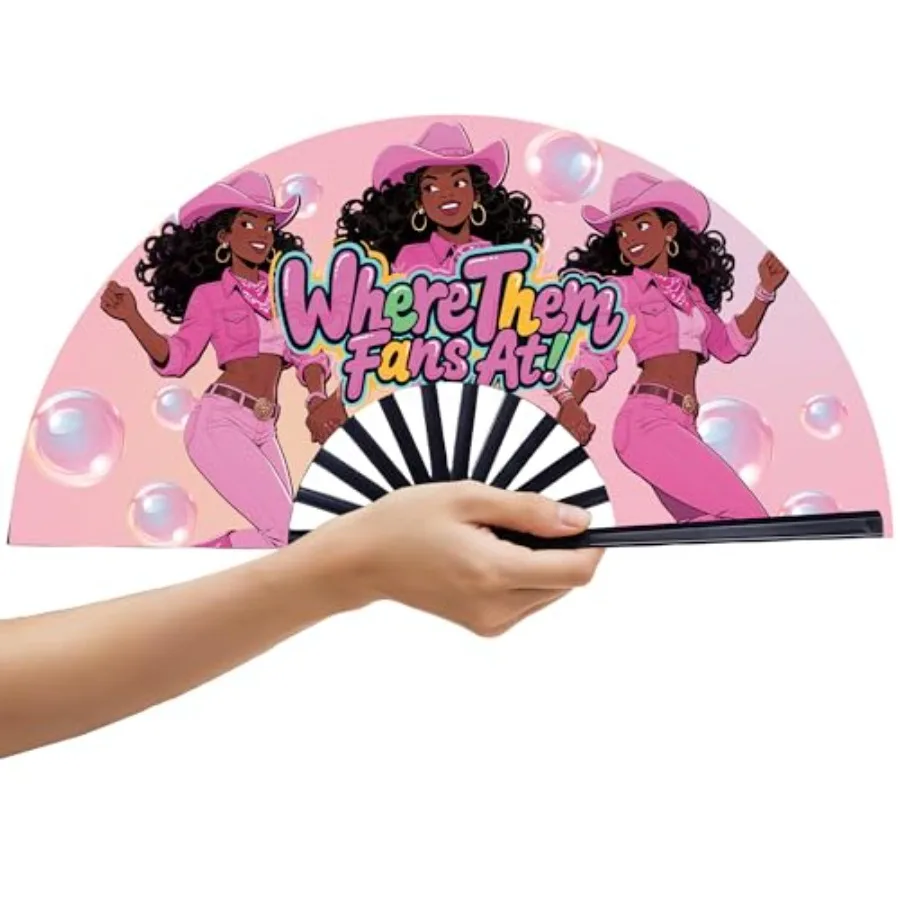 13In Fans for Line Dancing, Where Them Fans At Clack Fan for Line Dancing, Boots On The Ground Hand Fan, Large Festival Folding