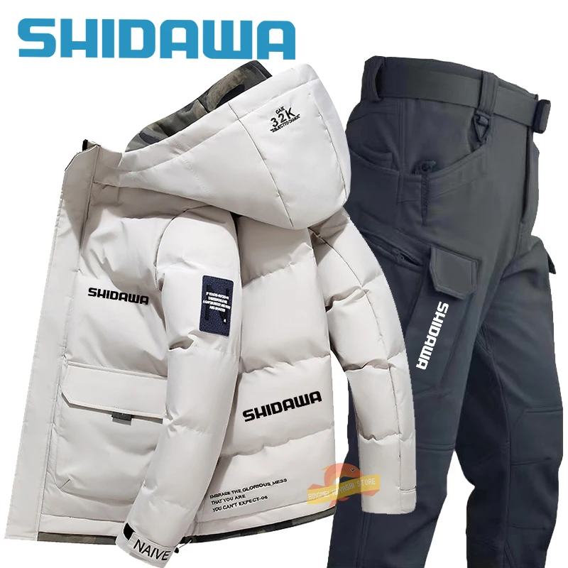 Imagem -06 - Fato de Pesca de Inverno Masculino Windproof Jaqueta de Escalada de Montanha Impermeável Calça Quente Conjunto de Peças Novo