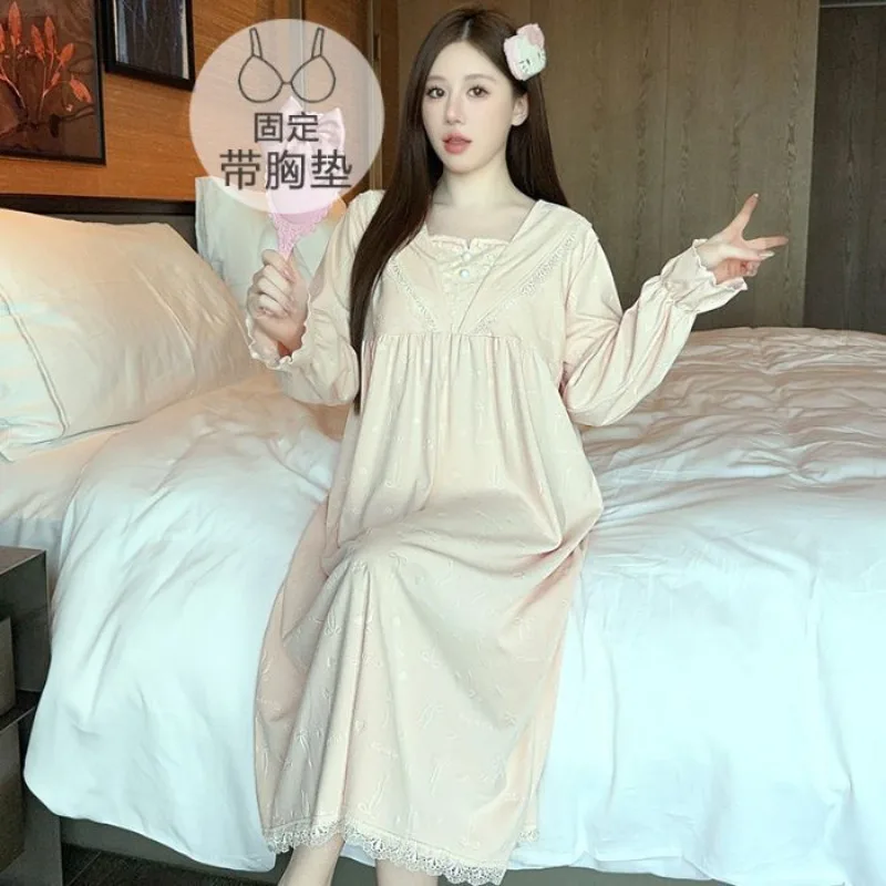 

M-5XL Plus Size Pajamas Set with Chest Pads Women's Winter Thickened German Velvet Sleepwear Princess Style Loungewear Outfits