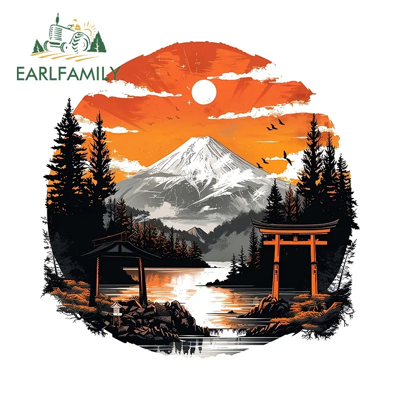EARLFAMILY สําหรับภูเขาและแม่น้ําธรรมชาติดูรถสติกเกอร์ Mountaineer Graffiti Creative Decals Scratch-Proof ป้ายรถ