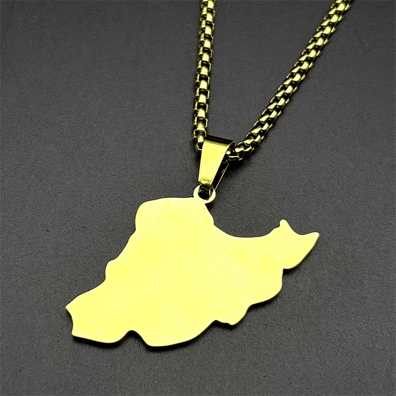 Iran Map Flag Pendant Necklace for Women Men Stainless Steel Gold Color Iranian Lion of Persia Shamshir Necklaces Jewelry Gift