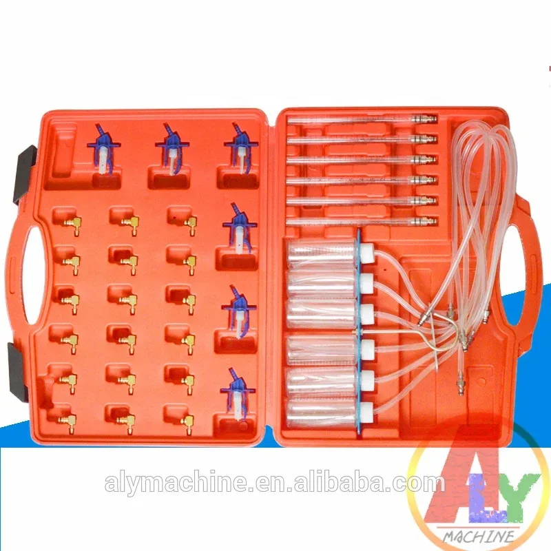 

Common Rail Injector Flow Meter With 24 Adaptors Fuel Line Test Tester /Diagnosis Tool Set 6 injectors tested together