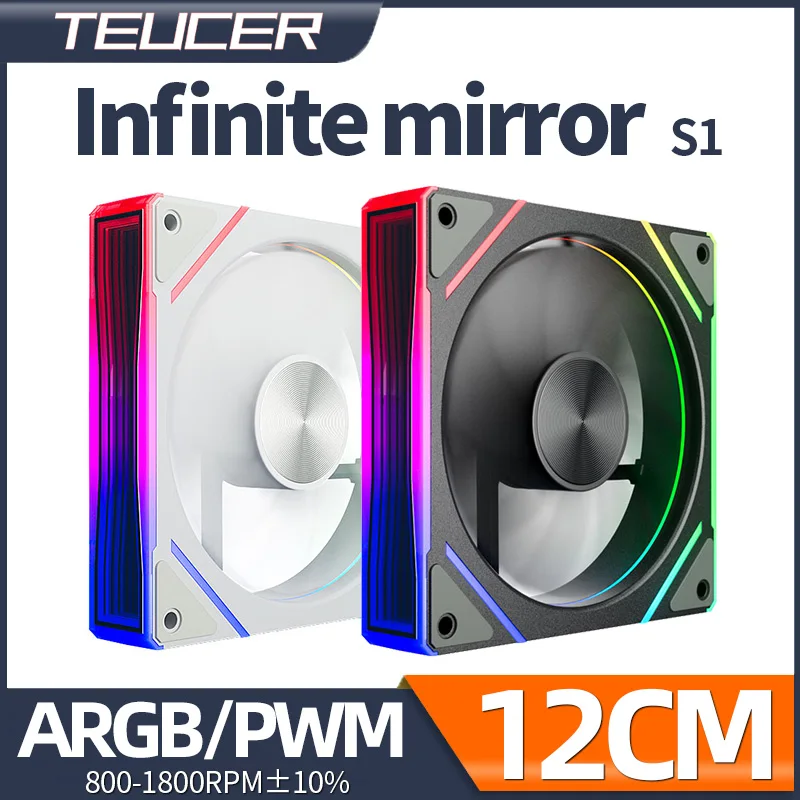 

Teucer Infinite Mirror s1 120 мм, тихий PWM ARGB, ПК чехол Fan Center CD, внешний вид