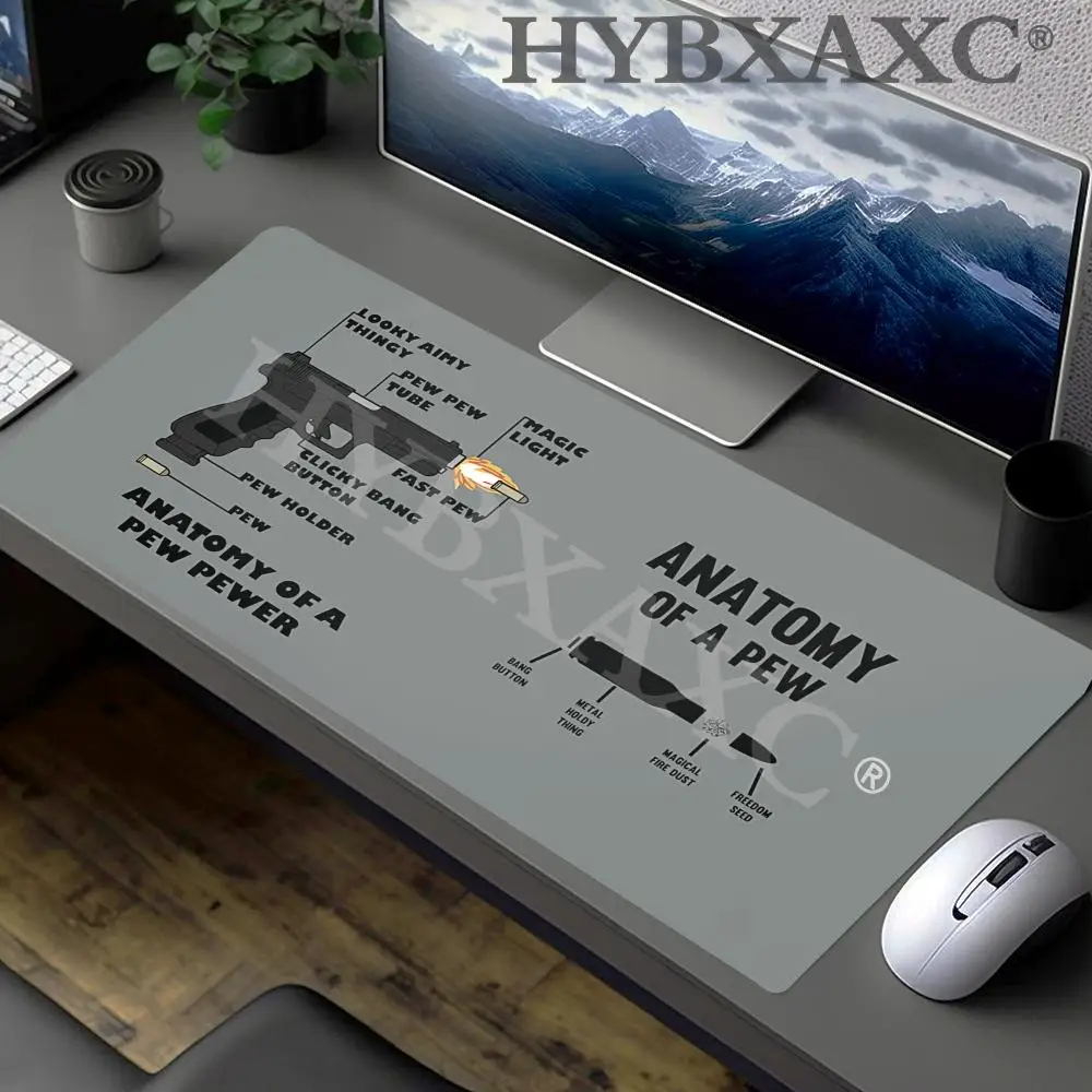 

HYBXAXC Gun Diagram Minimalist Mouse Pad Anti Slip Rubber Base Desk Mat For Gaming Office Laptop