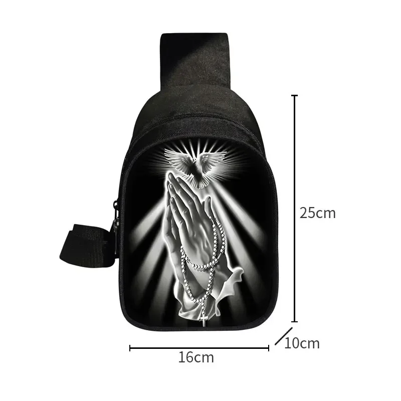 Jesus Save My Life Print Chest Bag Religion Faith Crossbody Bags for Christianity God Believers Shoulder Bag Phone Purse Holder