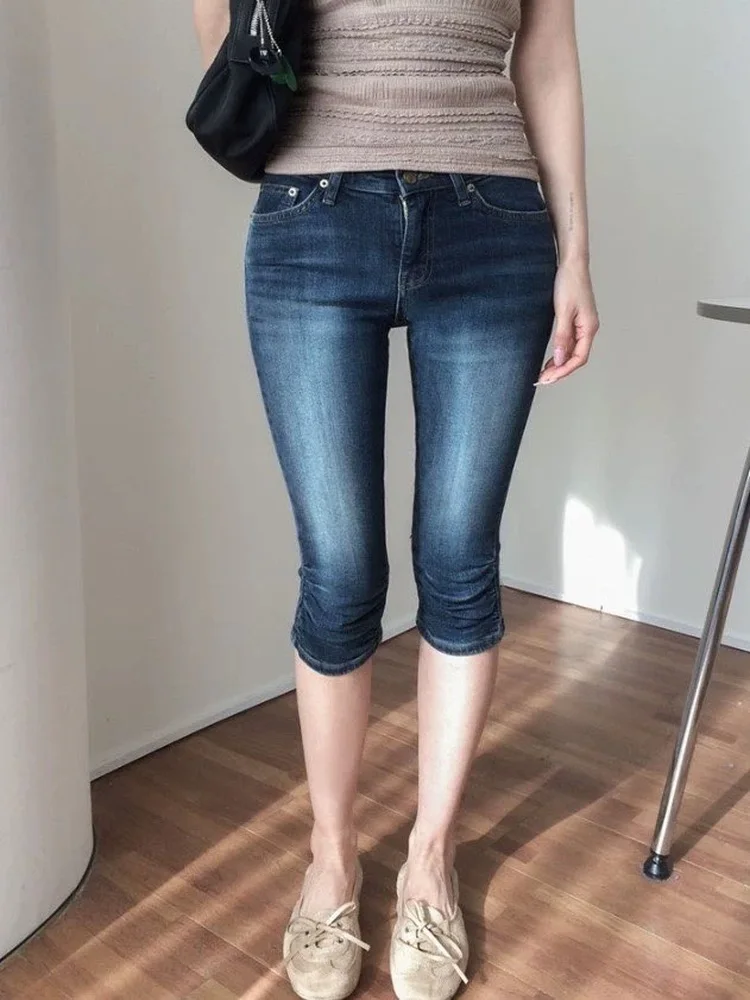 Stunning High Waist Slim Fit Denim  Shorts for Women Spring 2026 Washed out Style Trendy Bloggers Choice Bodycon Jeans