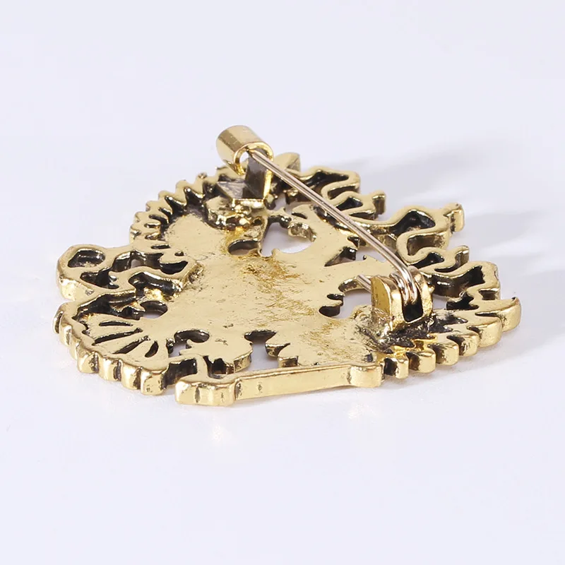 Creative Double-headed Eagle Brooch Alloy Vintage Animal Brooch Clothing Accessories