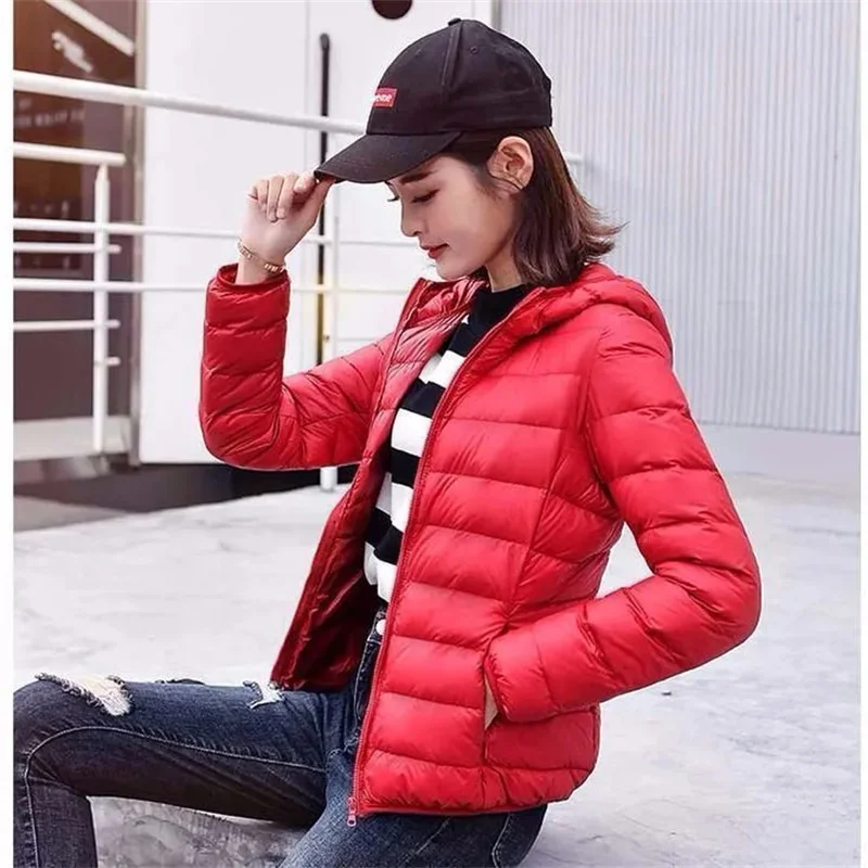 Outono inverno novo parkas para baixo casaco feminino curto gola com capuz quente algodão acolchoado jaqueta tamanho grande casaco feminino topos