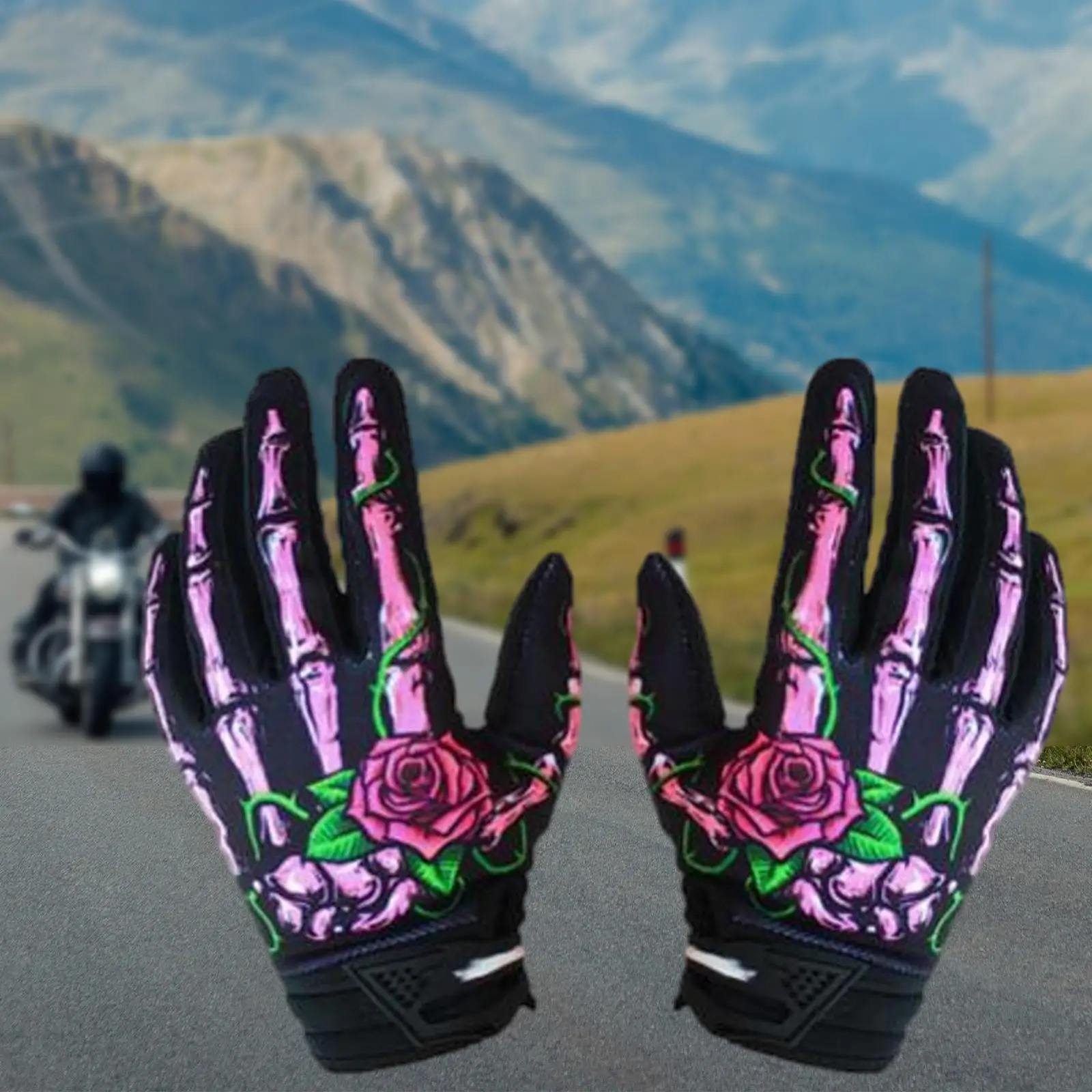 Skeleton Paw Pattern Motorcycle Gloves Cycling Gloves Riding Gloves Full Finger Gloves for Outdoor Durable Multifunctional