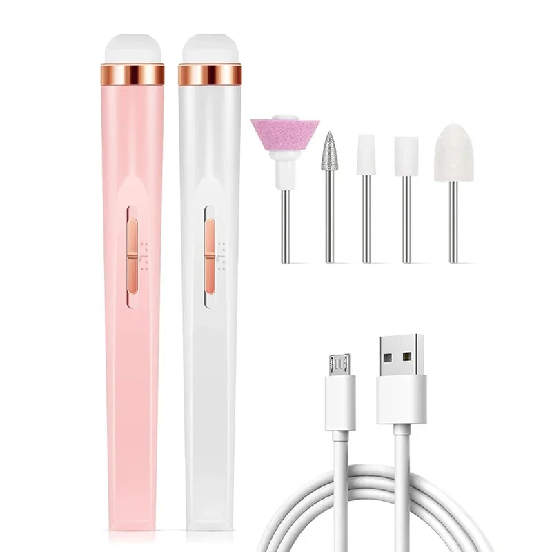 ネイルセット、5 In1電動ネイルマニキュアセット、ライト電動ネイルドリルキット付き電動プロフェッショナルマニキュアネイルマシン