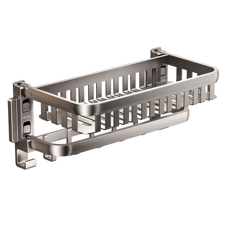 

Towel Rack Suction Cup, No Punch Toilet Space Aluminum Bathroom Shelf