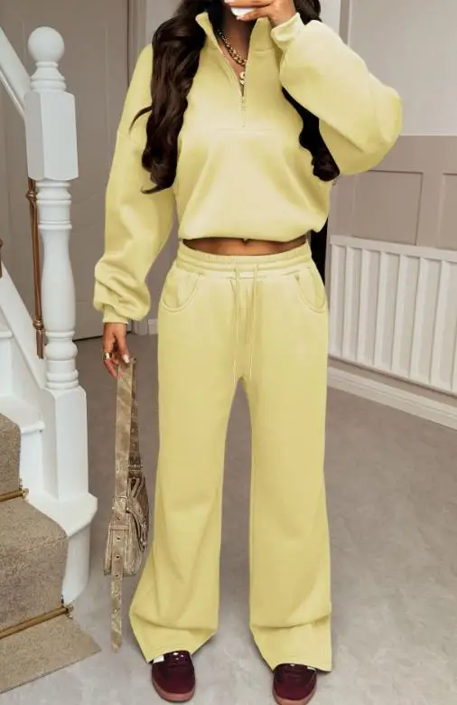 

2025 Autumn/winter Sports Style Long Sleeved Sweatshirt and Sweatpants Set Fashionable Loose and Comfortable Pants Set