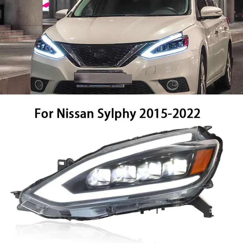 

Автомобильные аксессуары для Nissan Sentra, головка светильник 2015-2022, Sylphy светодиодные фары DRL, динамический поворотный сигнал, Nissan Sentra, передняя фара