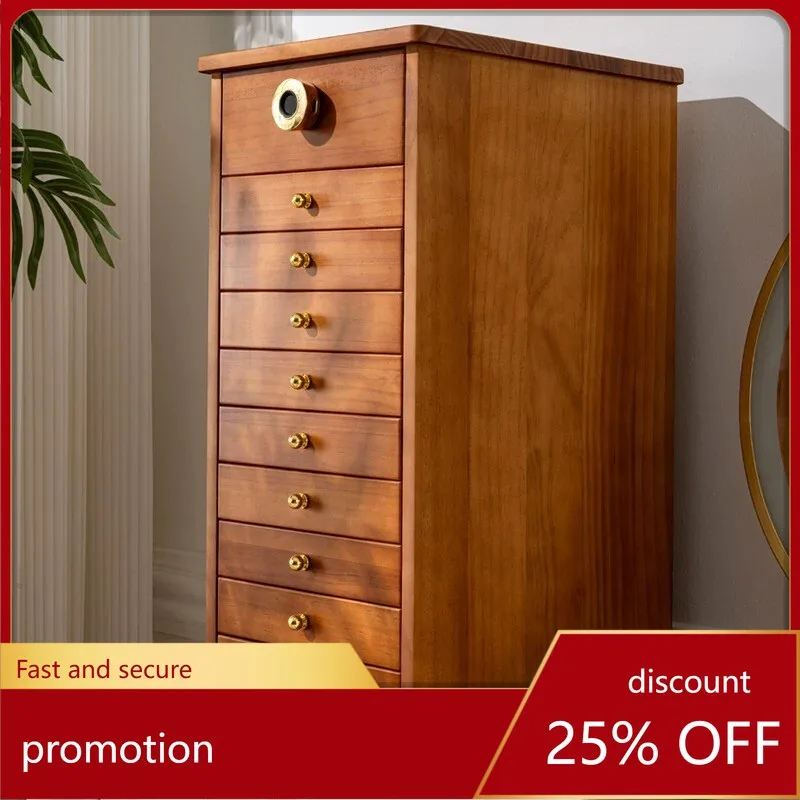 

Большая деревянная шкатулка для украшений YFY с замком, вместительная, из массива дерева, для хранения ювелирных изделий.