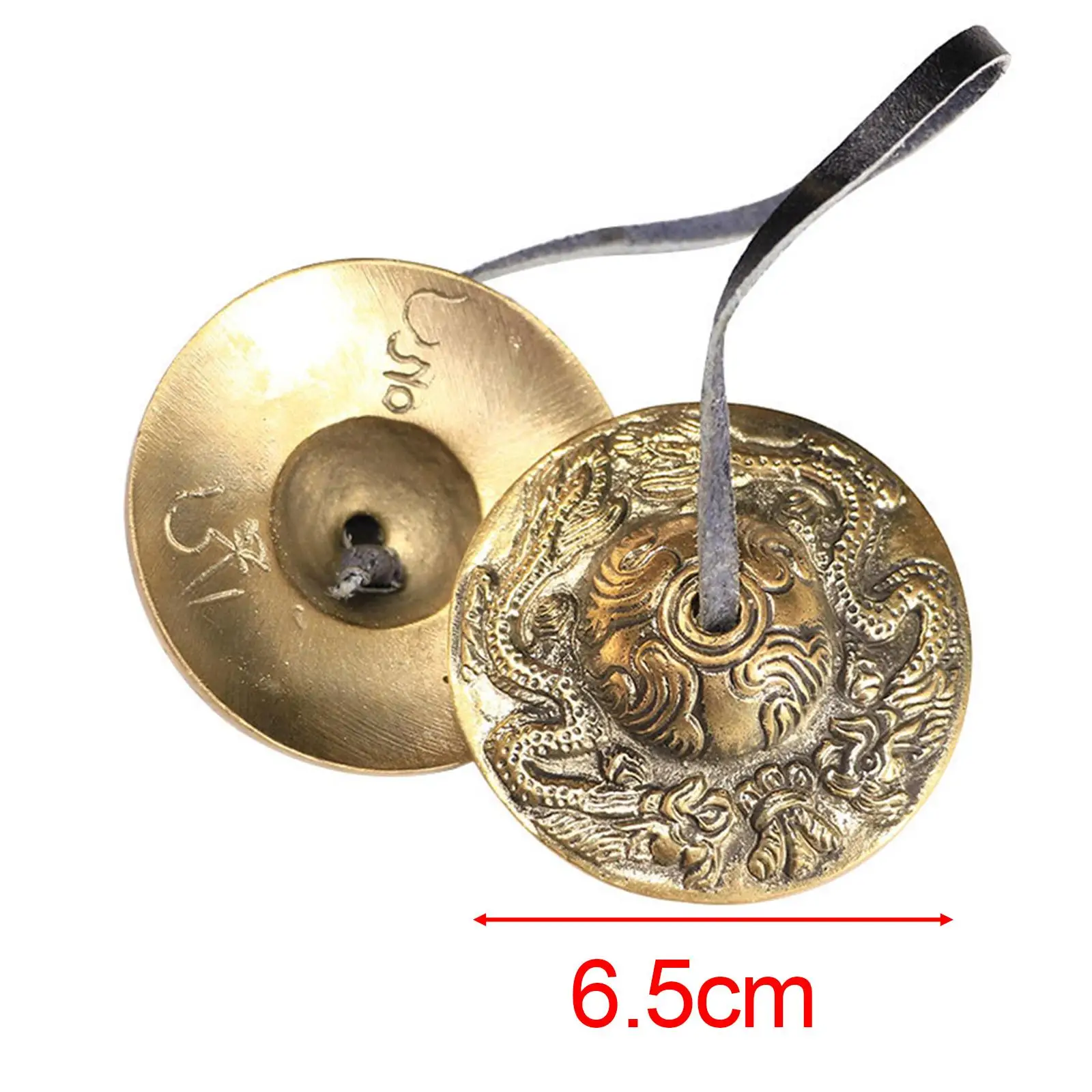 Tibetan Tingsha Cymbals, Buddhist Tingsha Symbols, Portable Brass with Storage