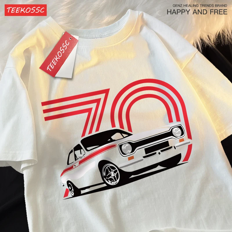 Vintage Old Car 70Th Anniversary Men Women T Shirt Printing O-Neck T Shirt Creativity Cotton Tops Cartoons Summer Couple Tees