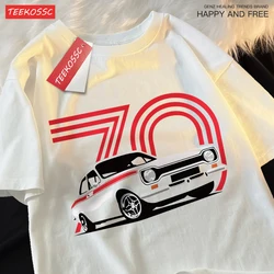 Vintage Old Car 70Th Anniversary Men Women T Shirt Printing O-Neck T Shirt Creativity Cotton Tops Cartoons Summer Couple Tees