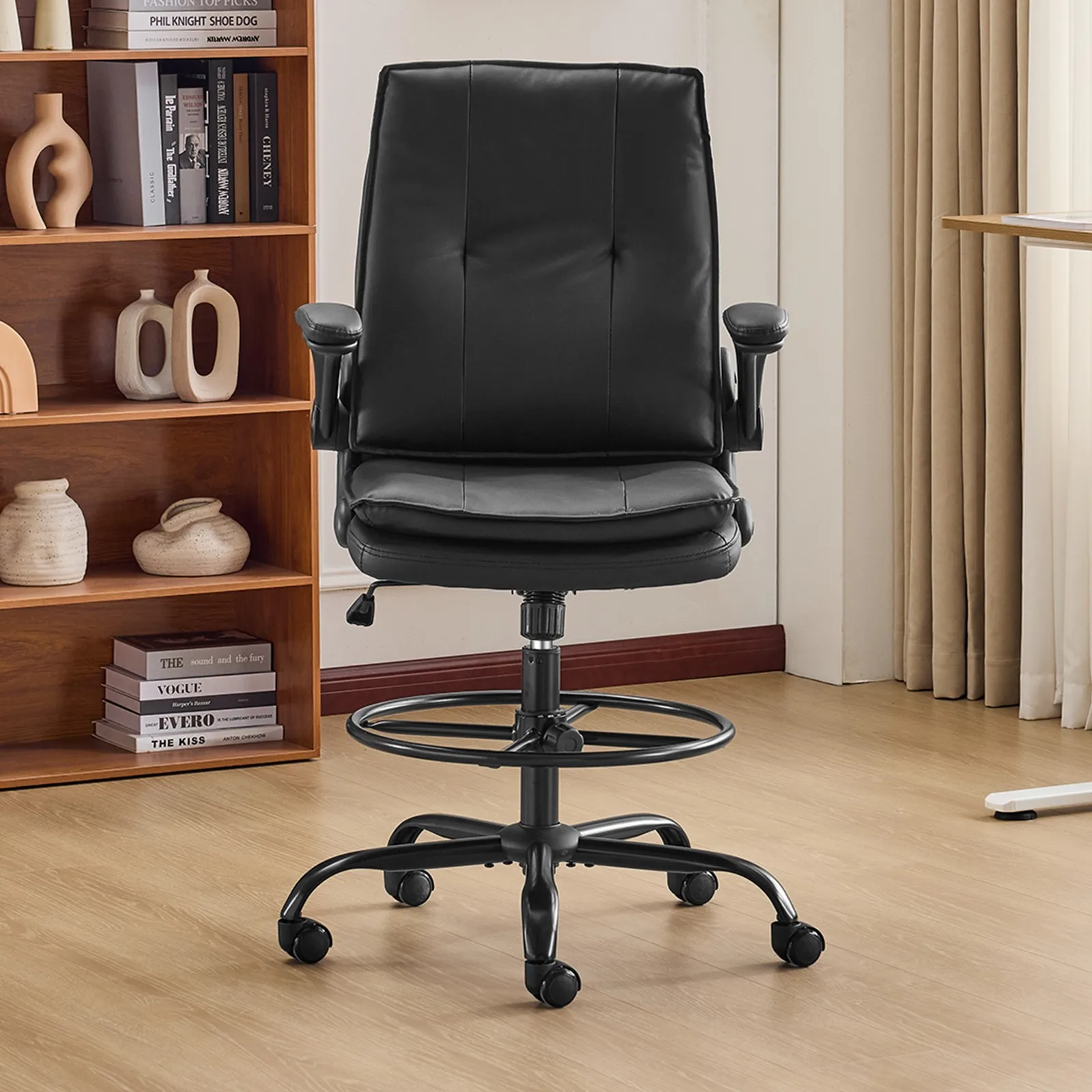 كراسي مكتب مريحة مع دعم قطني للمكتب المنزلي Studio باللون الأسود