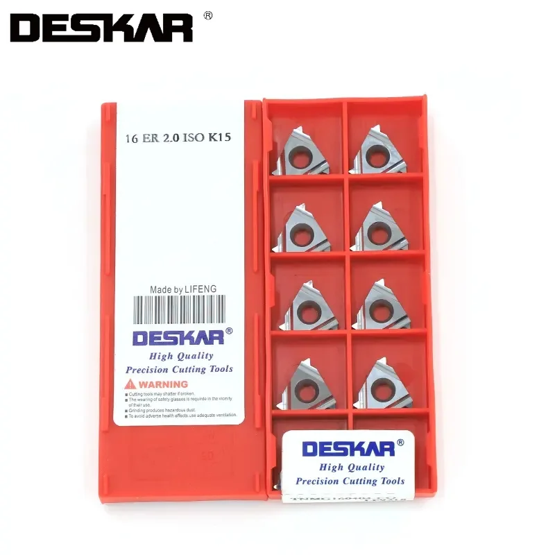 10 шт. DESKAR 16ER 16IR 1,0/1,5/1,75/2,0/2,5/iso K15 токарный режущий инструмент ЧПУ резьбовые токарные инструменты Резьбовые лезвия для алюминия
