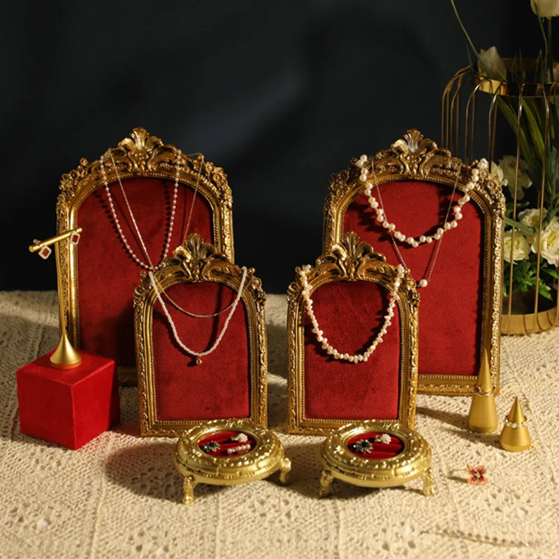 Retro Picture Frame Shape Jewelry Display Stand Earrings Necklace Organizer Rack Jewelry Counter Showcase Props