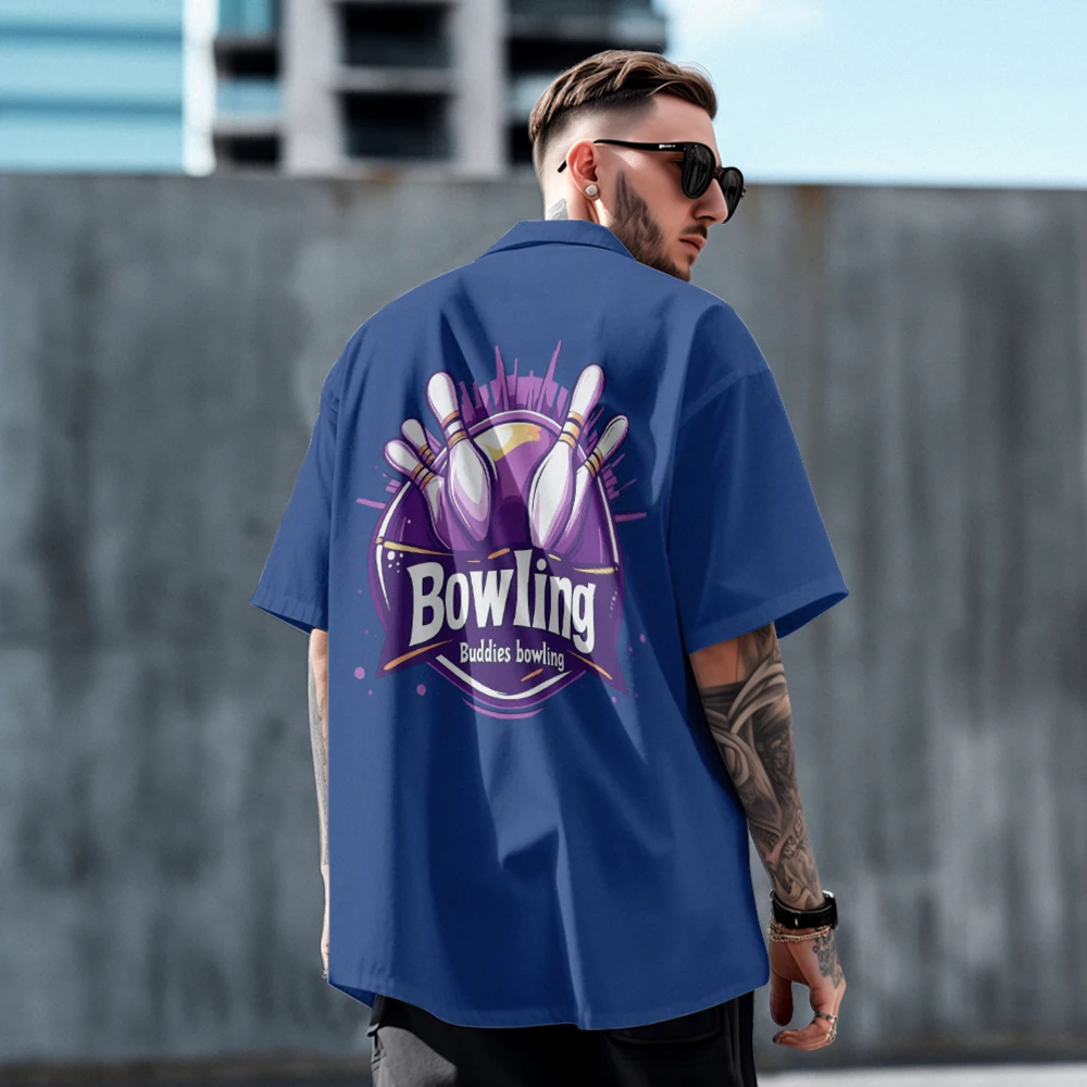 

Customized Bowling Shirt Retro Fashion Men's Top Personalize Unisex Custom Team Shirt Streetwear Beach Shirt Sports Clothing