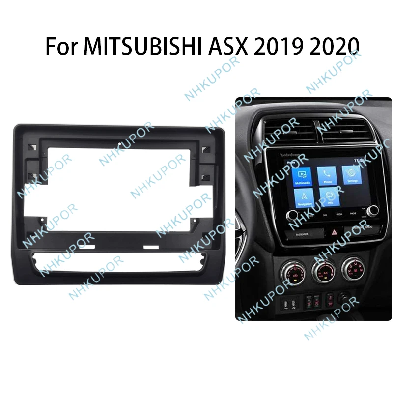 

Комплект рамки автомобильного радио для MITSUBISHI ASX 2019 2020, автоматическая стереосистема, установка приборной панели, крепление на лице, накладка, кабель, адаптер Canbus