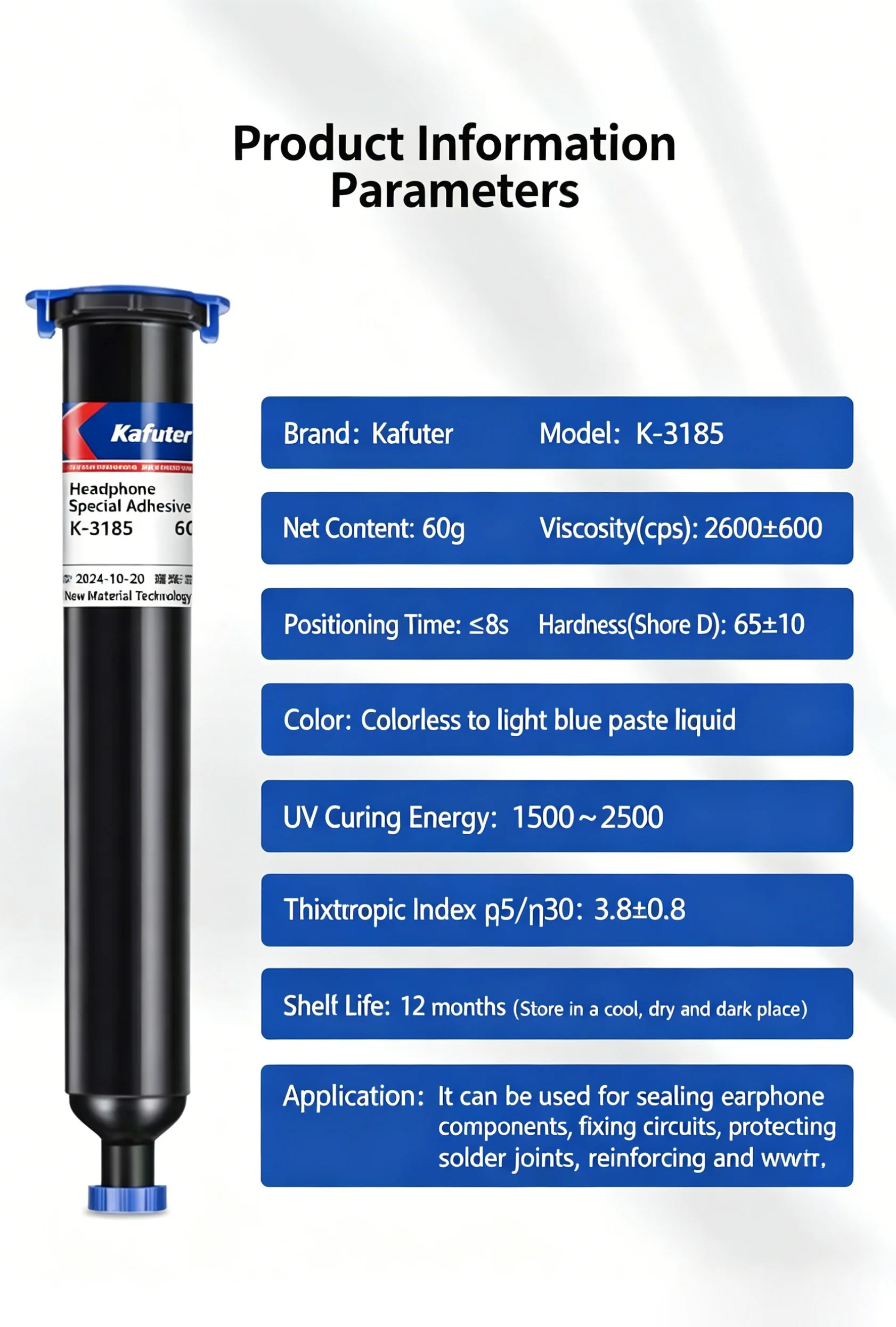 kafuter-k-3185-traviolet-cured earphone-specific UV glue