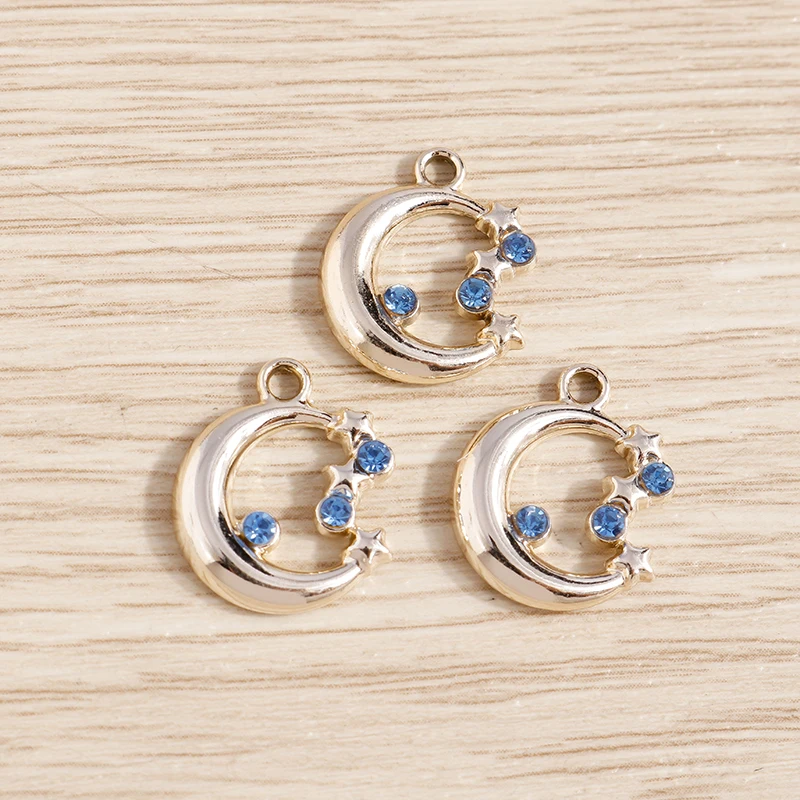 Tusember 10 Stück 14 x 17 mm hochwertige Kristall-Stern-Mond-Anhänger für DIY-Armband, Anhänger, Halskette, handgefertigtes Schmuckherstellungszubehör – Detail 4