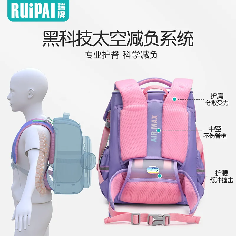 Children's reduced burden spine protection backpack, elementary school backpack 2024 new model