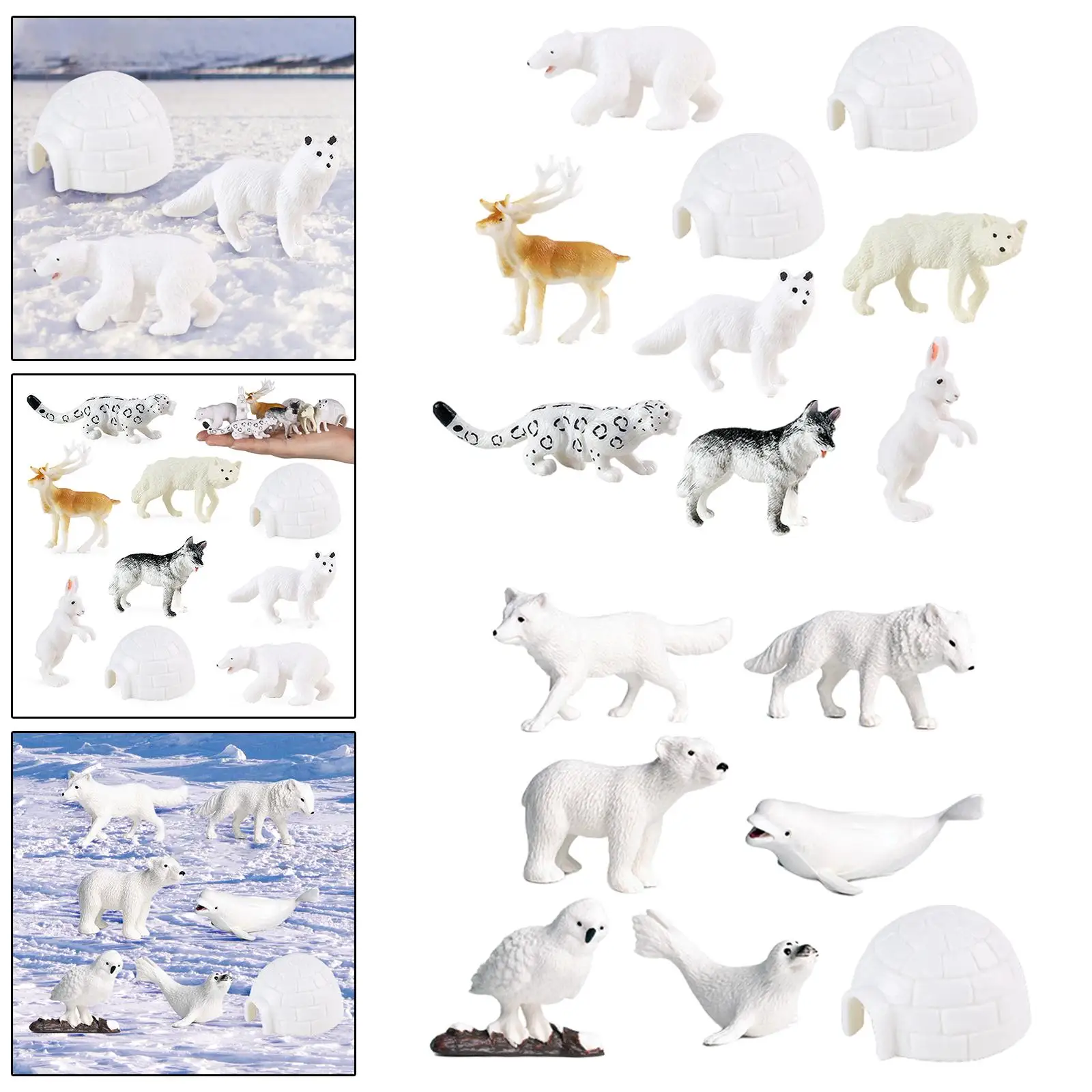 Simulation Arctic Animal Model for Collectibles Children Kids Birthday Gift