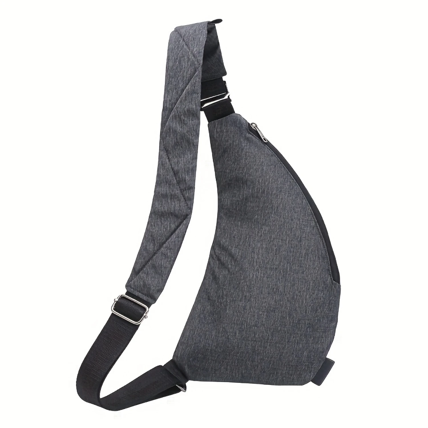 Outdoor Sports Sling Bag, Casual Nylon Crossbody Bag, Zipper Front Chest Bag For Travel