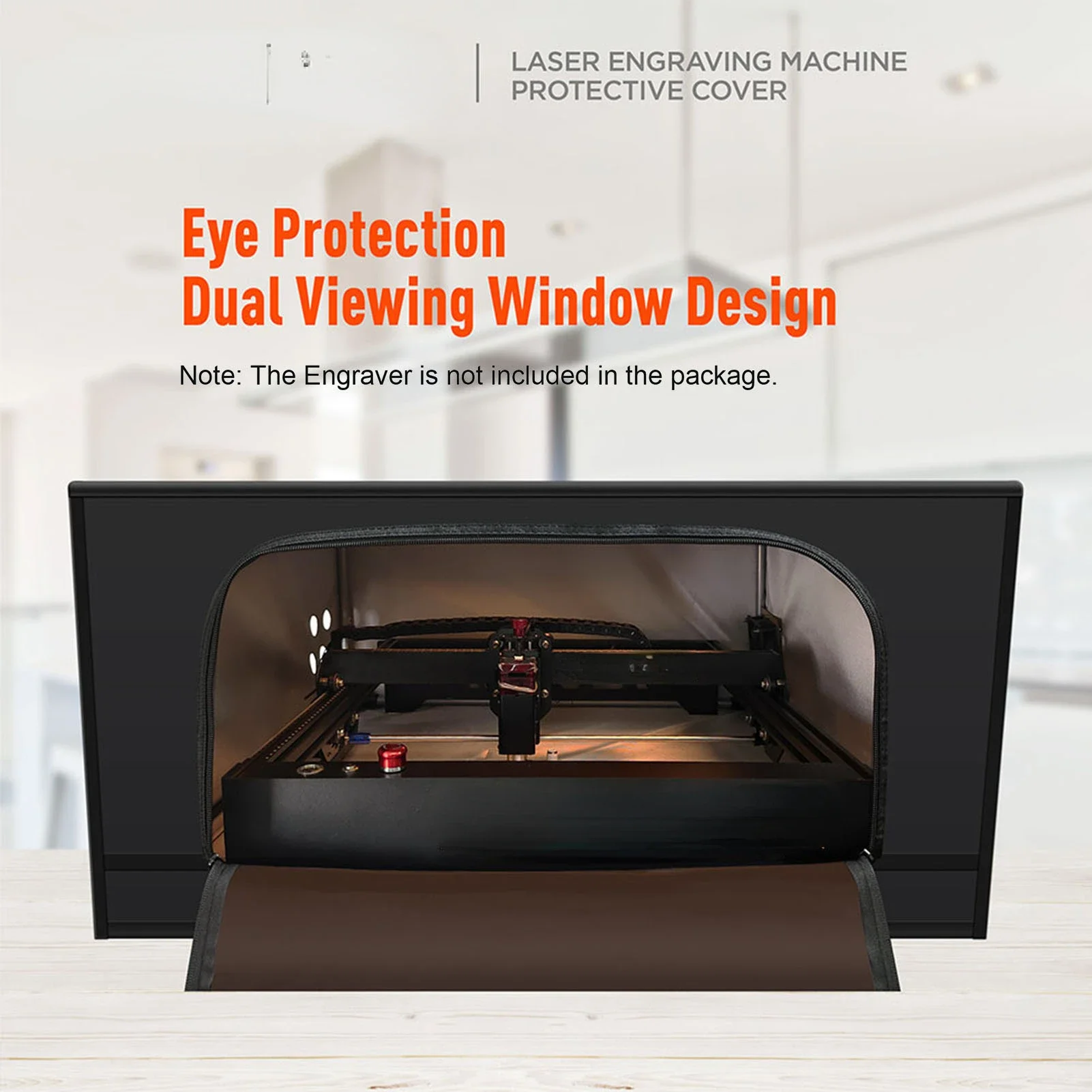 Laser Engraver Closure with Vent Foldable Fireproof Cloth Dust-proof Smoke Exhaust Eye Protection 700*700*350mm