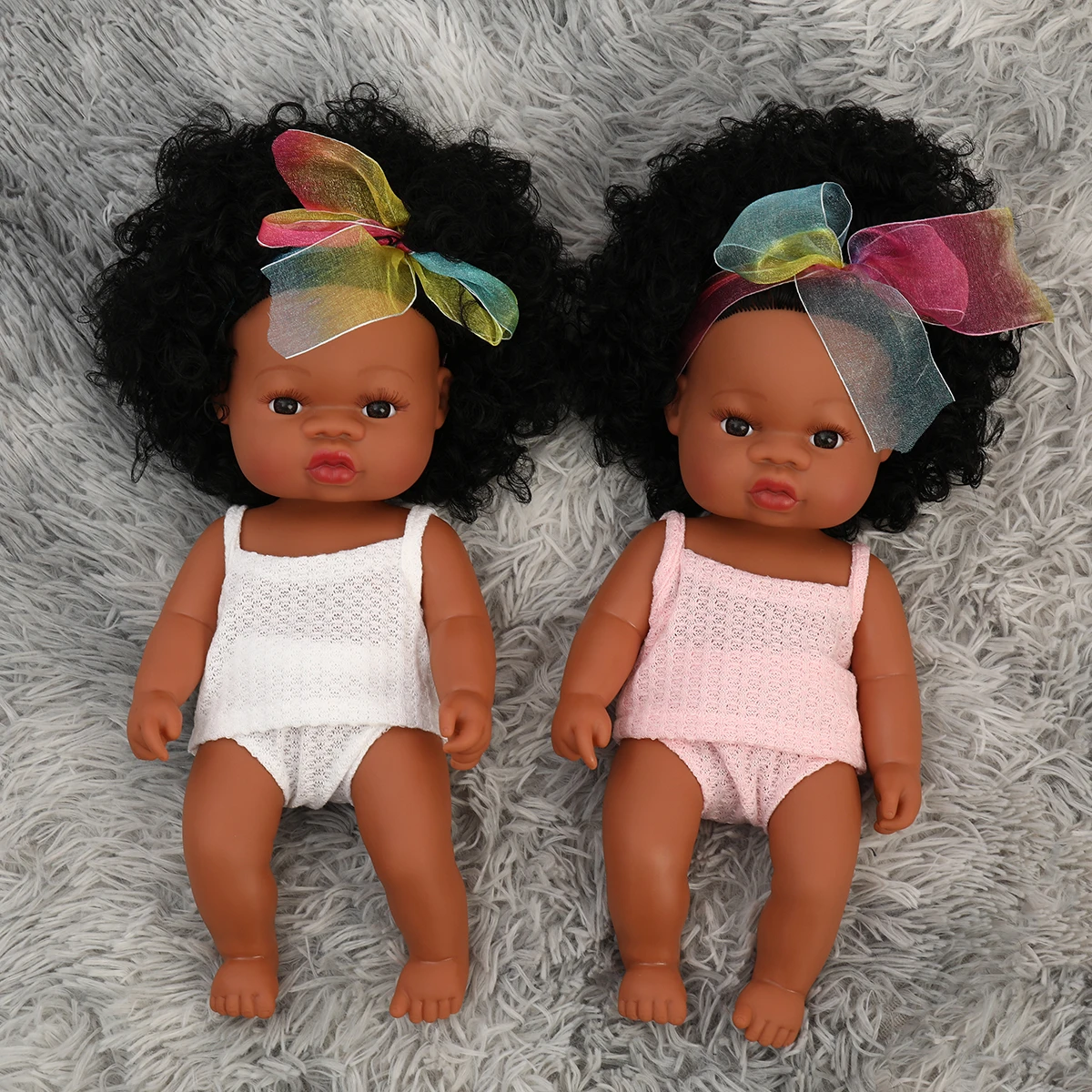 Black Skin Vinyl Reborn Dolls 35cm Baby Reborn Doll Toys Waterproof Vinyl Bebe Doll Reborn Baby Doll For Girls Birthday Gift