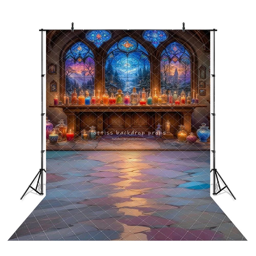 Halloween Festival Backdrops Kids Baby Photography Child Adult Photocall Decors Pumpkin Lantern Witch Poison Room Backgrounds