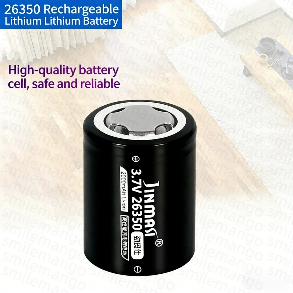 3.7V 2000mAh 26350 Li-ion Replacement Battery For Gyroscope Gimbal Stabilizer Flashlight Accumulator with Protection Board
