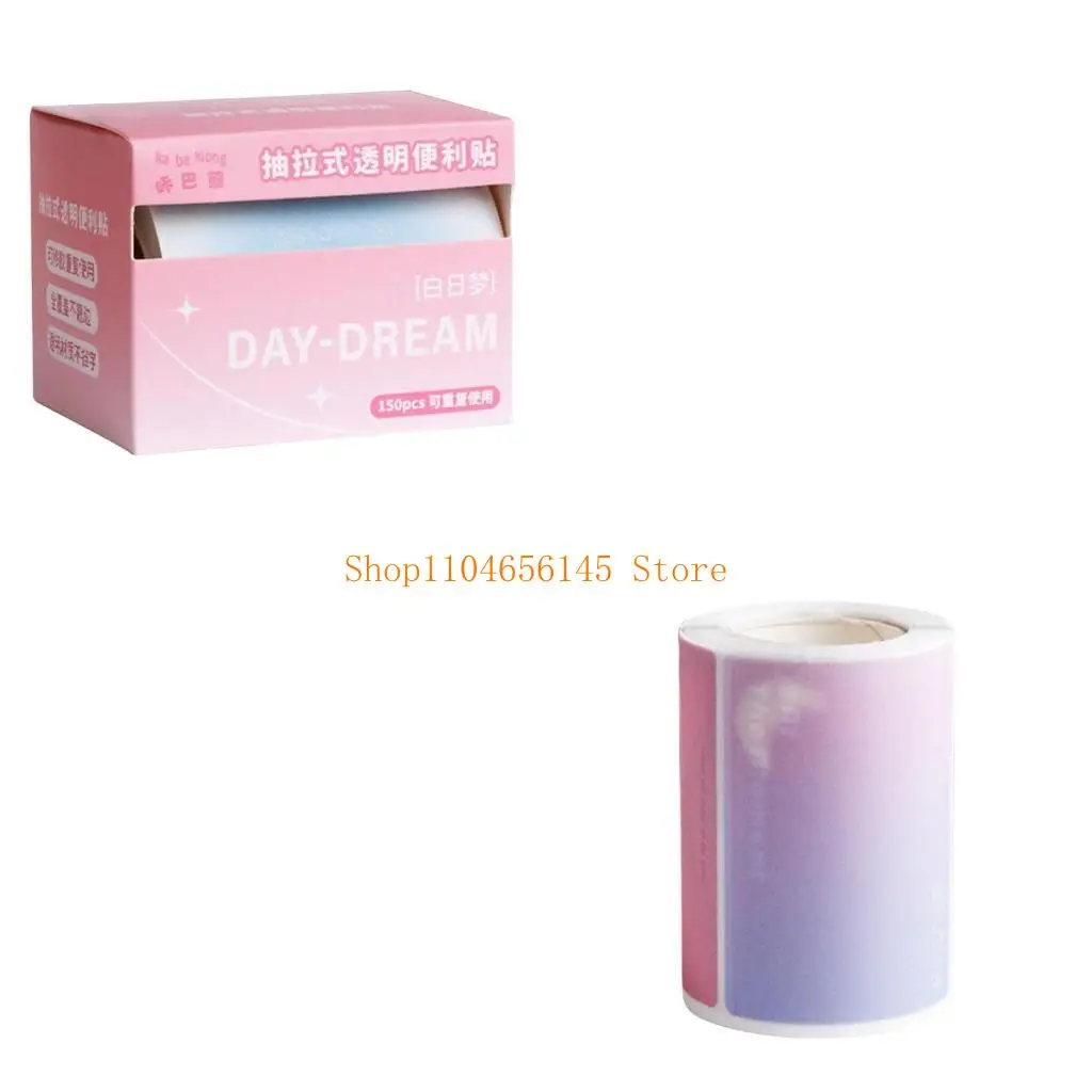 5asd Clear Sticky Notes Pull-Out Page Markers Multifunctional Sticky Notes Writable Memos Pad Stationery Supplies for School