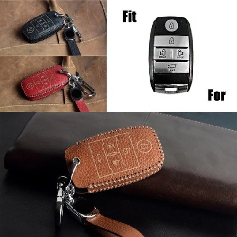 

A + натуральная кожа автомобильный брелок для дистанционного ключа чехол для Kia Sedona Grand Carnival