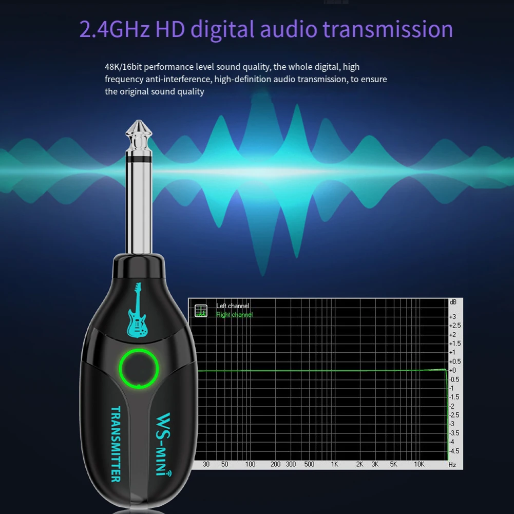 9*2.75*1.7cm Guitar Wireless Transceiver High-Quality Sound Automatic Pairing Bluetooth-compatible Wireless Connectivity