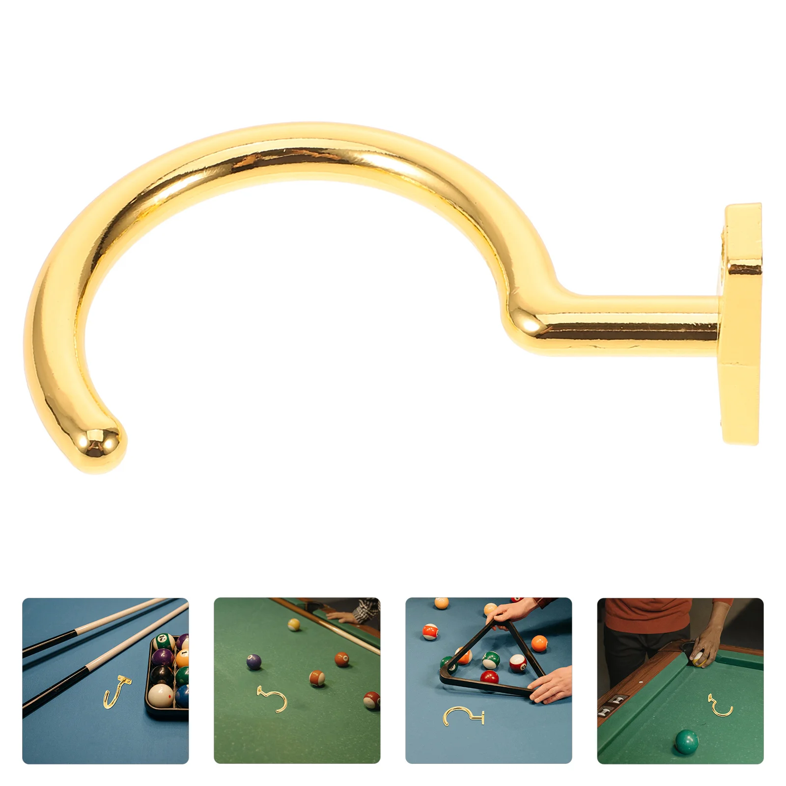 

Snooker Table Hook Pool Cue Organizer Metal Billiard Table Accessory Golden Durable Hanging Hook Space Saving Billiard Accessory