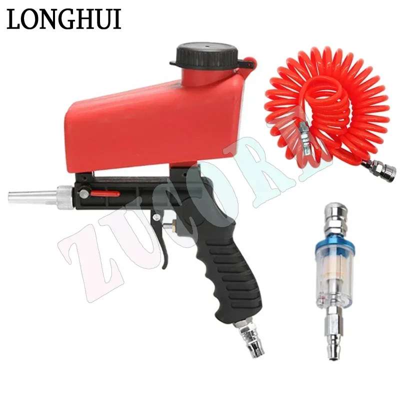 Paint Spray Gun Gravity Pneumatic High Pressure Adjustable Sandblasting Gun Portable Mini Handheld Sand Blaster Gun Power Tools