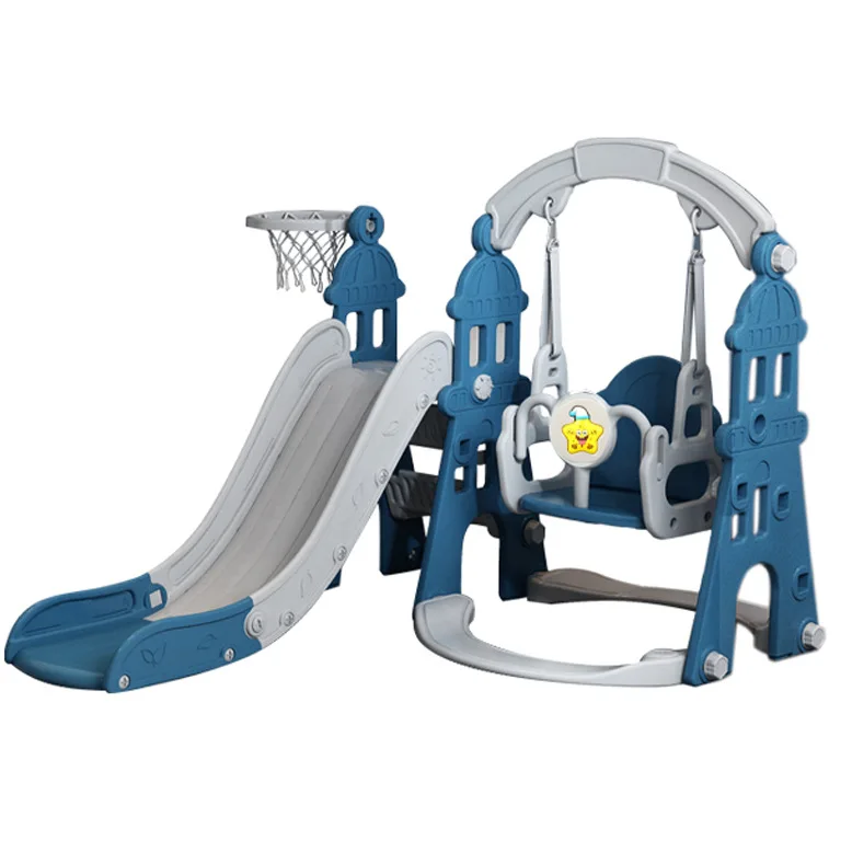 

Children's indoor home slide castle swing family set foldable small baby toy plastic slide