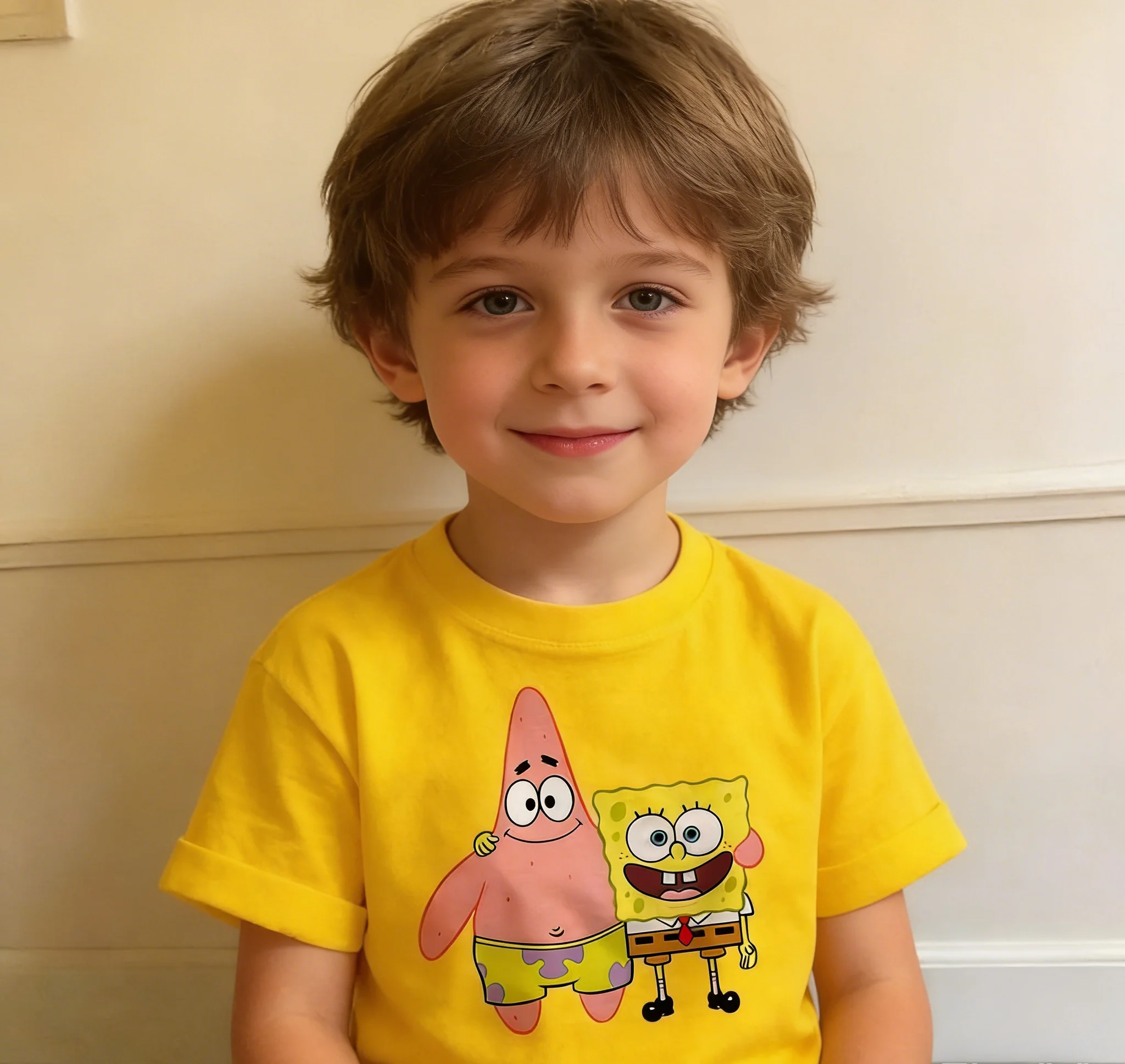 Summer SpongeBob print children's Y2K T-shirt casual plus size men's and women's T-shirt top, fade resistant, children's gift