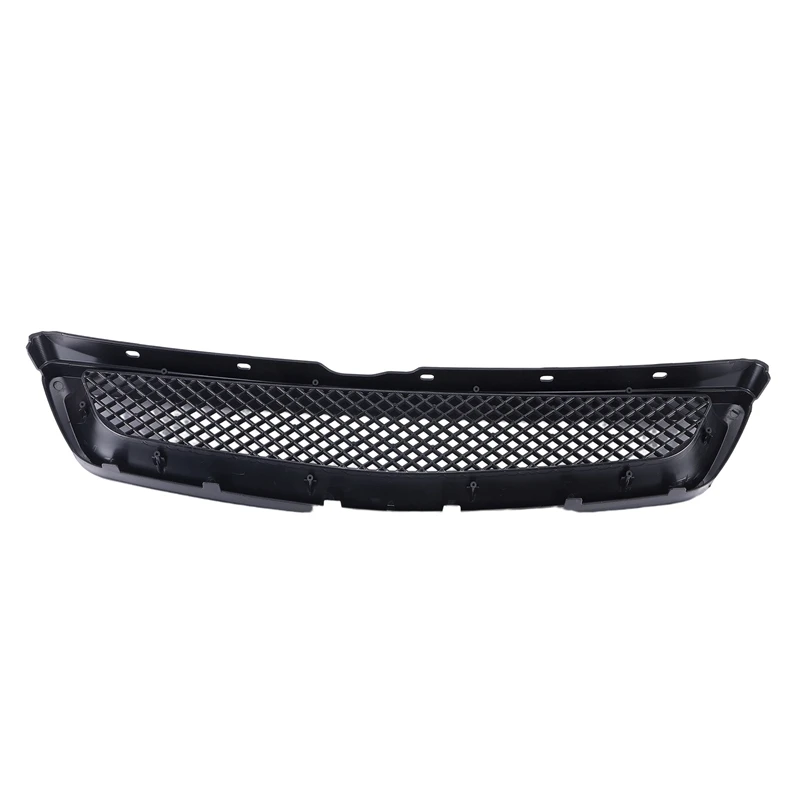 EK T-R Style Front Bumper Hood Mesh Grill Racing Grille For Honda Civic EK CX DX EX HX LX Type R 1999-2000 Glossy Black