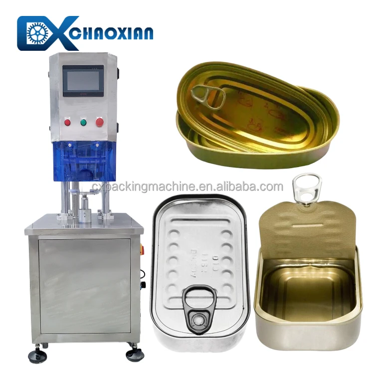 Semi Automatic Oval Can Double Seaming Square Pet Canned Food  Canning Sealer Machine