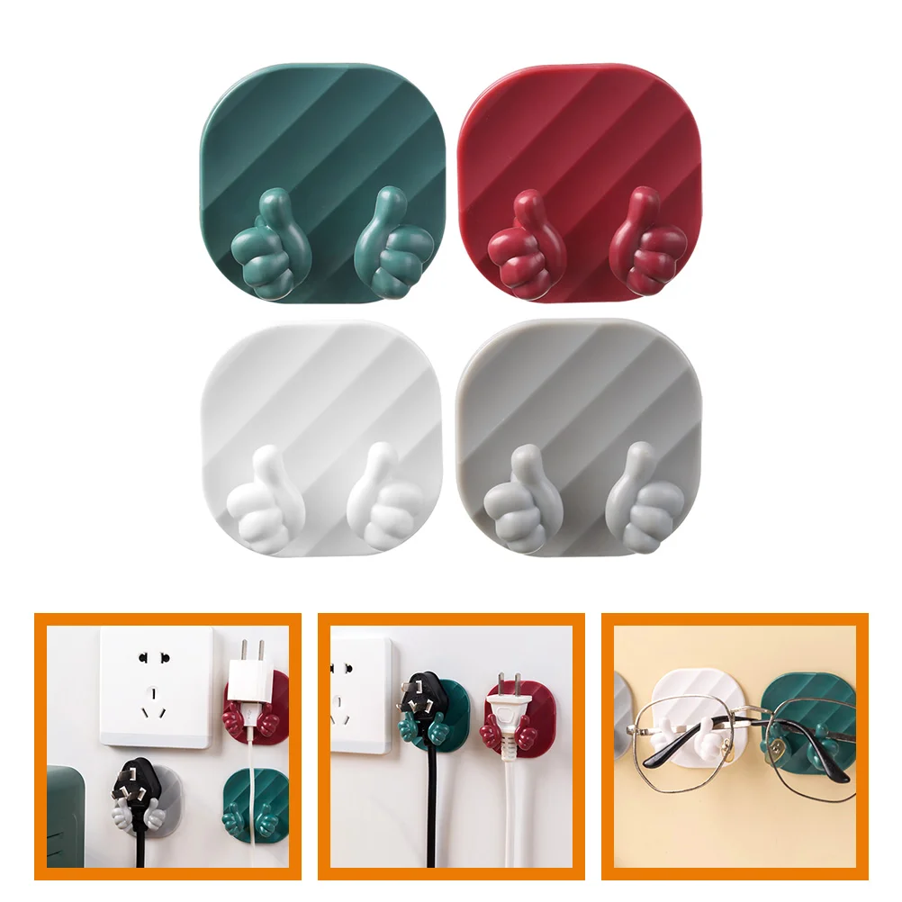 12 Pcs Creative Hook Plug Storage Holders Wall Cable Hooks Bathroom Abs Plastic