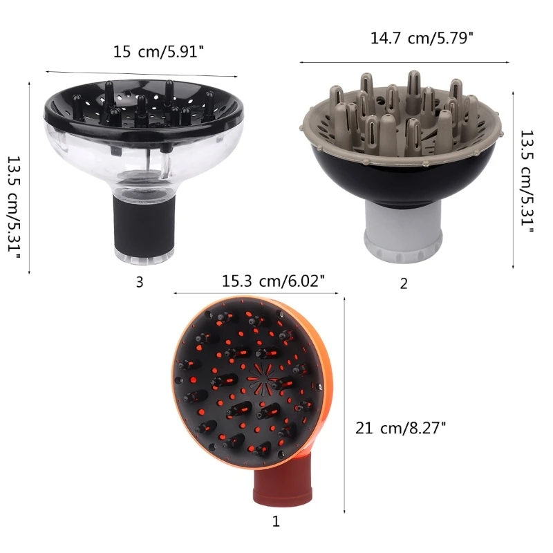 Diffusore universale per capelli adattabile per asciugacapelli con D da 1,5 pollici a 1,9 pollici per strumento per lo styling o