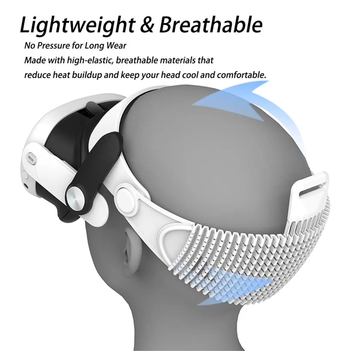 giftnew Adjustable Head Strap with Frame for Meta Quest 3 / Quest 3S Comfort Pressure Relief VR Accessories Black
